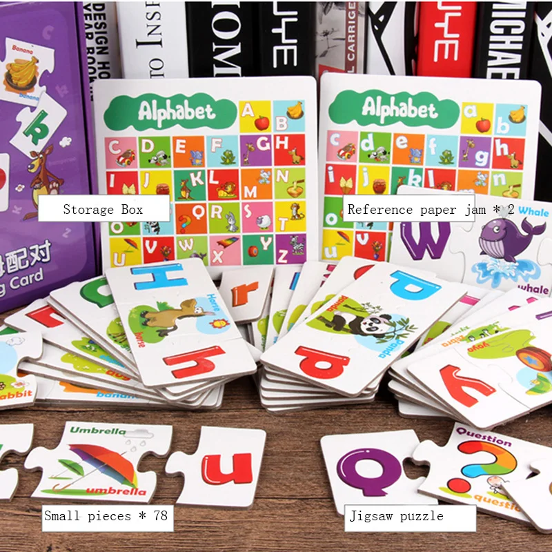 

Preschool children Montessori game ABC pairing card early learning cognitive card puzzle educational toys for children
