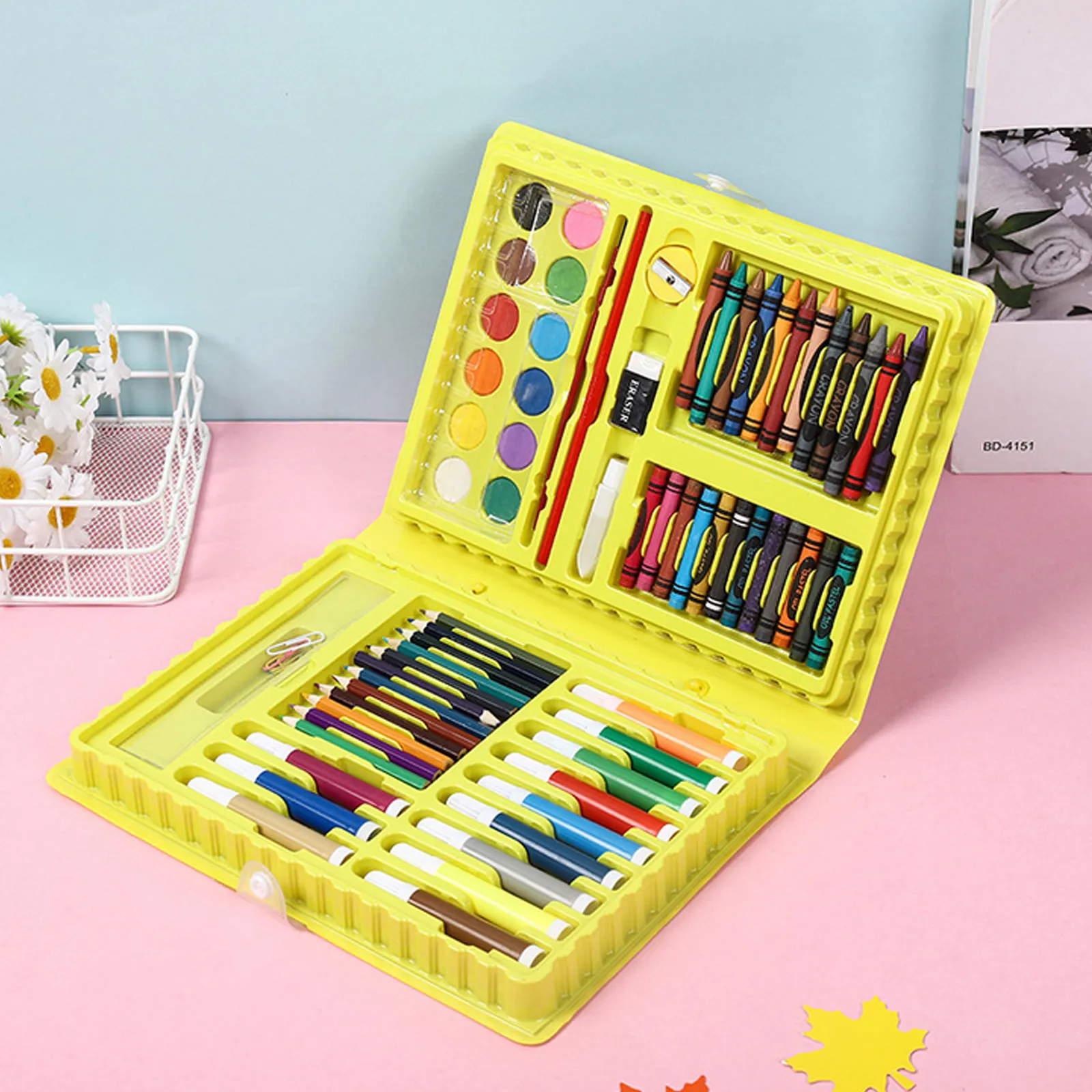 68PCS Kids Painting Drawing Art Set with Crayons Oil Pastels Watercolor Markers Colored Pencil Tools for Toddlers Gift | Канцтовары для