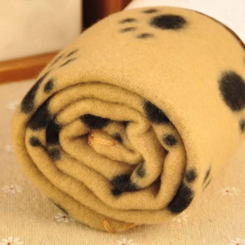 

Dog Footprints Pet Blanket Mat Soft Warm Fleece Paw Print Design Pet Dog Cat Mat Blanket Pet Warm Product Cushion Cover Towel