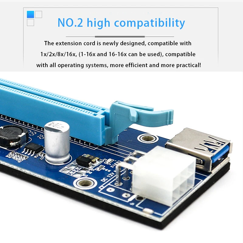 Переходник PCI-E 16X на 1X USB 3 0 внешний кабель питания SATA 15 контактов штекер-6 разъем