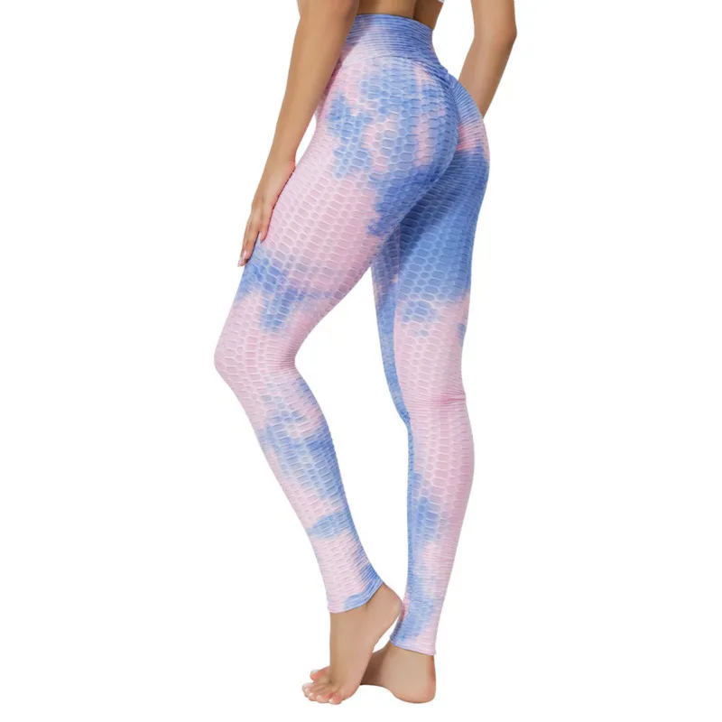 

Summer Leggings Women Tie-Dye Yoga Pants High Waist Leggins Hip-Lift Breathable Perspiration Running Gym Clothing Women 2021