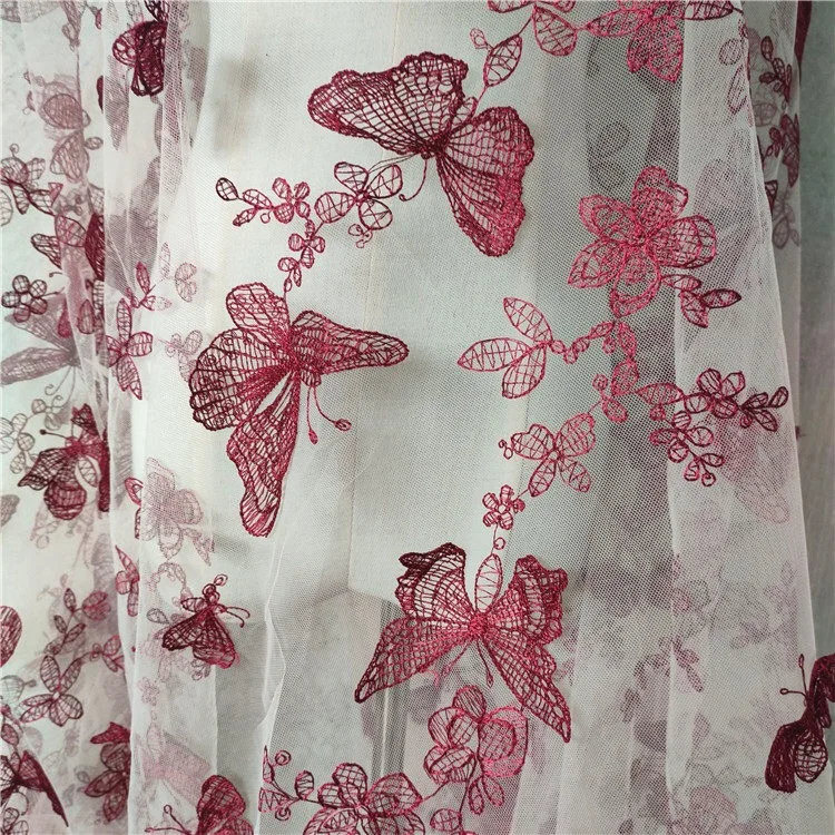 

5 Yards Off White Lace Fabric with for 3D Butterfly Wedding Gown Soft ivory Tulle african lace fabric 2020