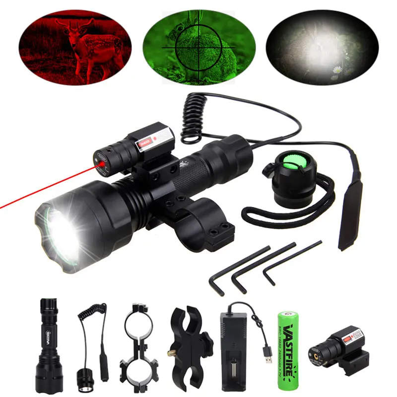 Тактический флэш светильник фонарь охотничья лампа C8 светодиодный для вспышки +