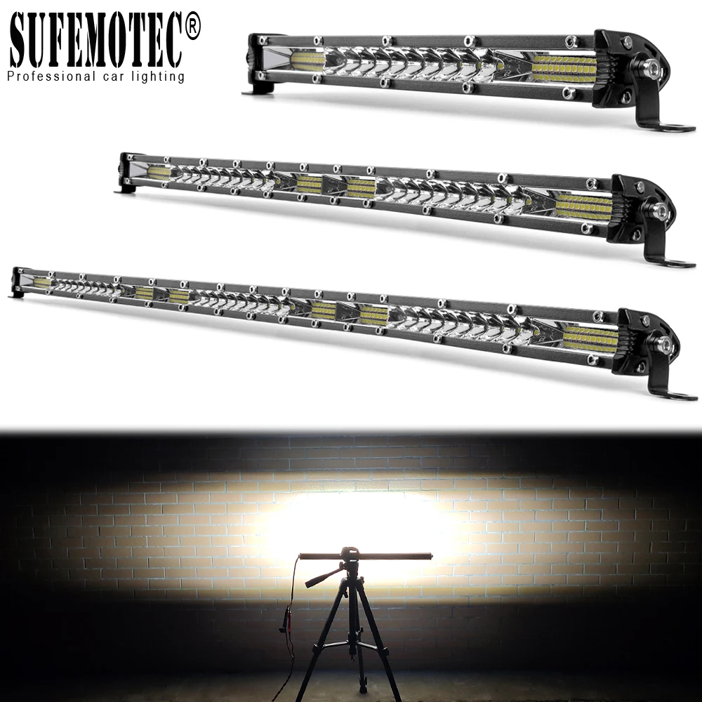 

Slim Mini 12 22 32 42 Inch Led Work Light Bar For 4x4 Off road Trucks Uaz ATV 4WD 12V 24V Combo Spot Flood Driving Barra Lights