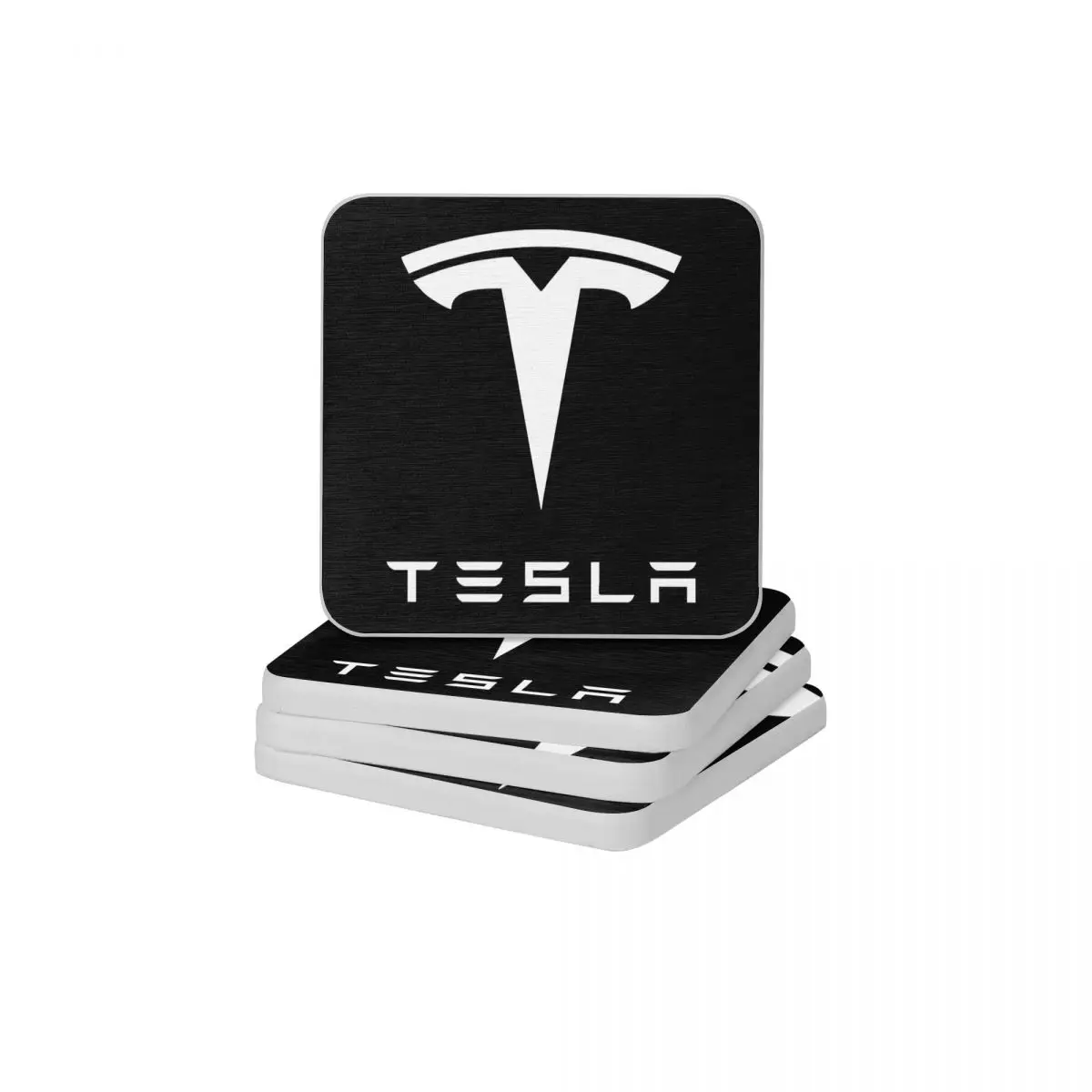 

Хит продаж, логотип Tesla, диатомит, квадратные круглые подставки Экологически чистый Коврик для мыла и зубной щетки 10x10 см