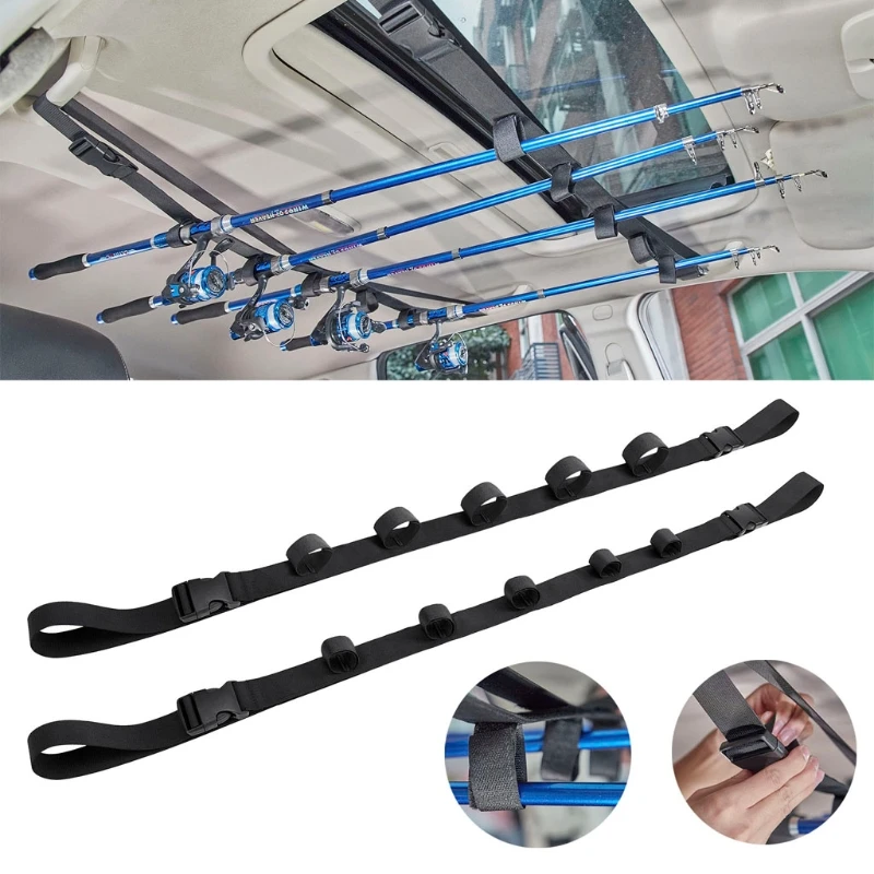 

Car Fishing Rod Holder 86.6 Inches Length Adjustable Fishing Rod Holder Belt T3ED
