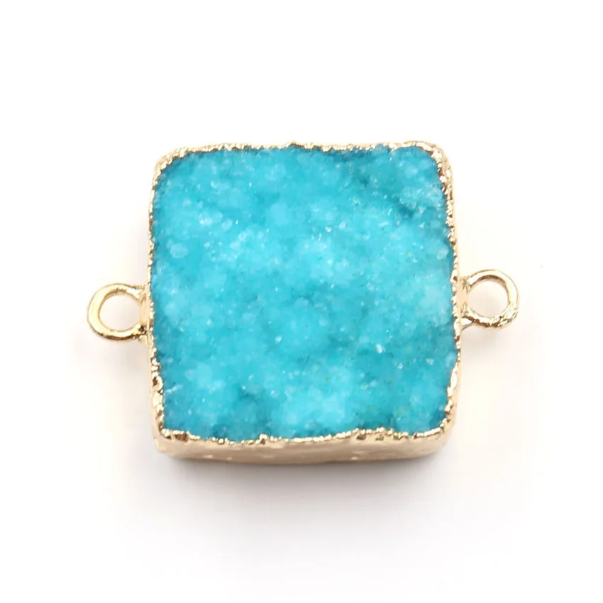 XSM Соединитель с двойной пряжкой Квадратные бусины плоские драгоценные камни