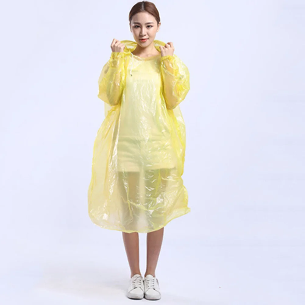 Горячая Распродажа 5 шт. унисекс одноразовый водонепроницаемый плащ с капюшоном