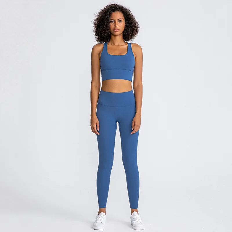 

2 Piece Set Women Fitness Sports Bra Wear Crop Top and Pants Running Suit Sport Leggings Yoga Sets