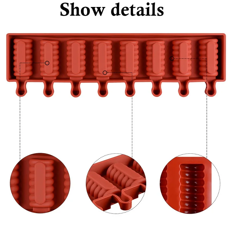 8 полостей силиконовые формы для крема льда леденцов пресс мороженого летние