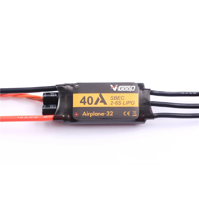 

VGOOD 40A 2-6S 32-Bit Brushless ESC With 5A SBEC for Fixed Wing RC Airplane