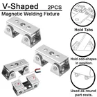 Магнитный V-образный держатель для сварки, 2 шт., регулируемые магнитные V-образные накладки, ручные инструменты, металлический рабочий инструмент