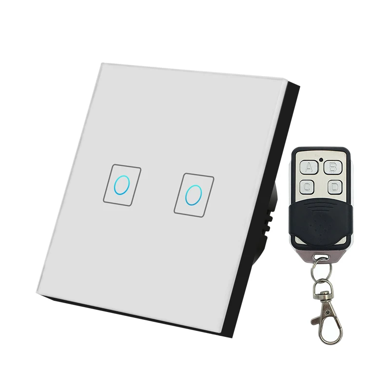 Беспроводной сенсорный выключатель света с дистанционным управлением 2 клавиши 1