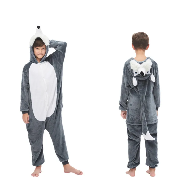 Детский комбинезон с капюшоном в виде животных Костюм кигуруми фланелевый