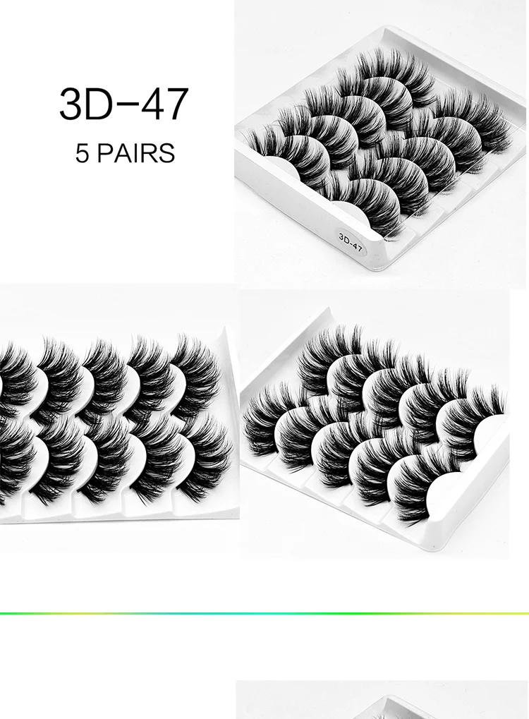 Целлюлозность 5 пар 3D норковые волосы Накладные ресницы натуральные/толстые длинные ресницы для глаз Wispy макияж инструменты для наращивания красоты