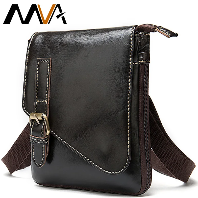 MVA Для мужчин из натуральной кожи мужские сумки через плечо кожаные на для