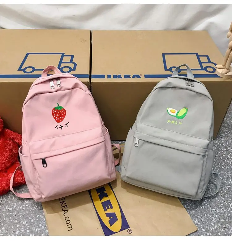 Модный рюкзак с фруктовым узором, Женский нейлоновый рюкзак Mochilas, женская школьная сумка для девочек-подростков, рюкзак на плечо, рюкзак