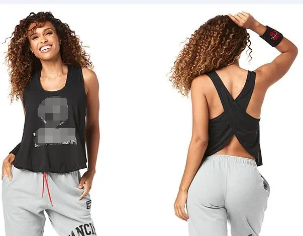 FIT FUNKY женская Трикотажная хлопковая одежда zum одежда для фитнеса футболка Топы модный жилет майка футболка с открытой спиной T1891