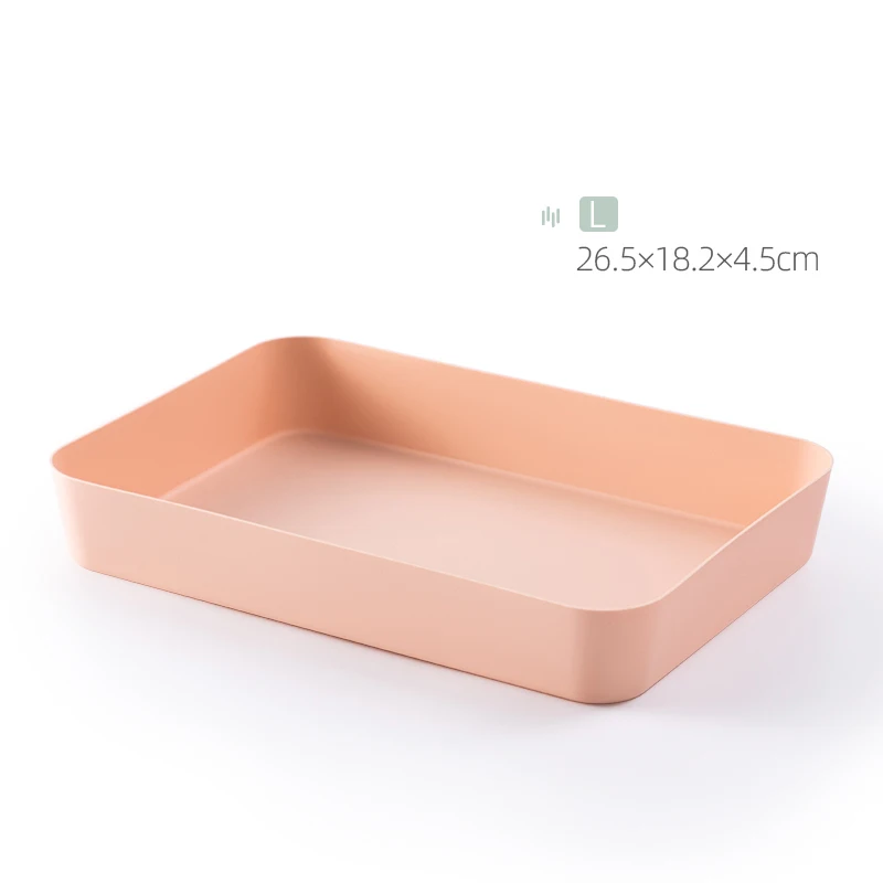large pink BNBS пластиковый поднос для сервировки столовых приборов, органайзер для хранения столовых приборов, поднос для доуеров, Кухонные цифровые аксессуары, ящик для косметики - Цвет: large pink
