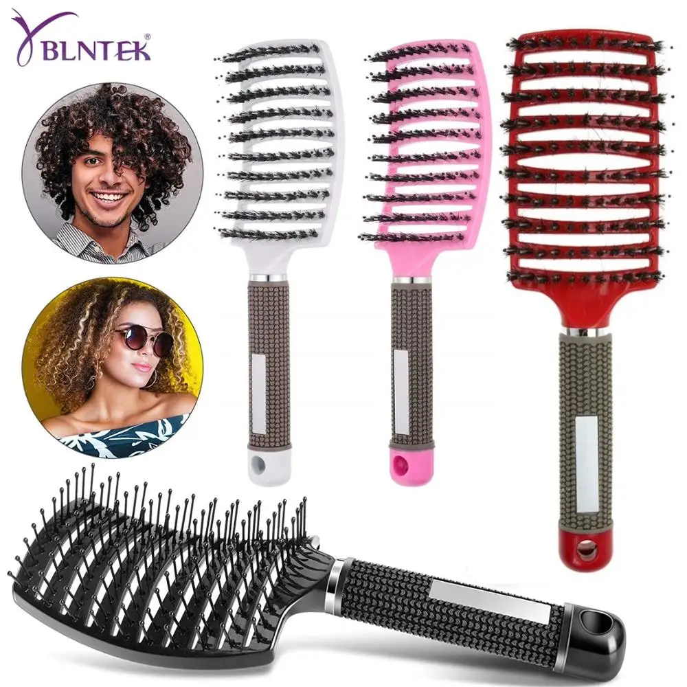 

YBLNTEK Hair Scalp Massage Comb Detangle Hairbrush Women Wet Comb Bristle Nylon Hair Brush for Salon Hairdressing Styling Tools