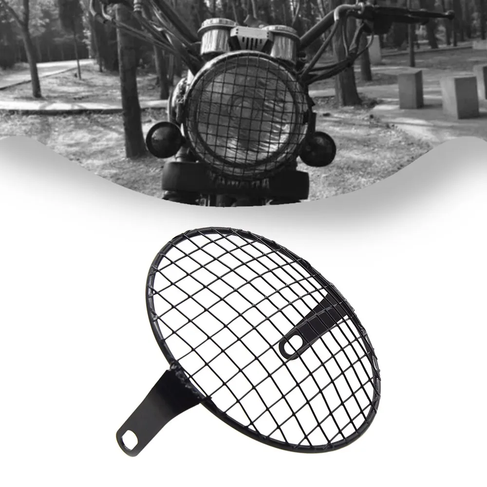 

Motorcycle Universal Vintage Headlight Protector Retro Grill Light Lamp Cover For SUZUKI Bandit 600 Ducati Scrambler CB CB1100