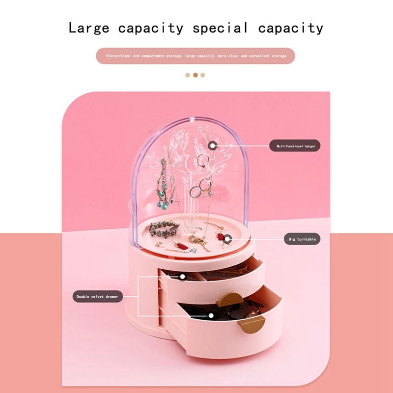 

Jewelry Box Storage Box Large Capacity Earring Box Necklace Earrings Hand Jewelry Multifunctional Display Stand