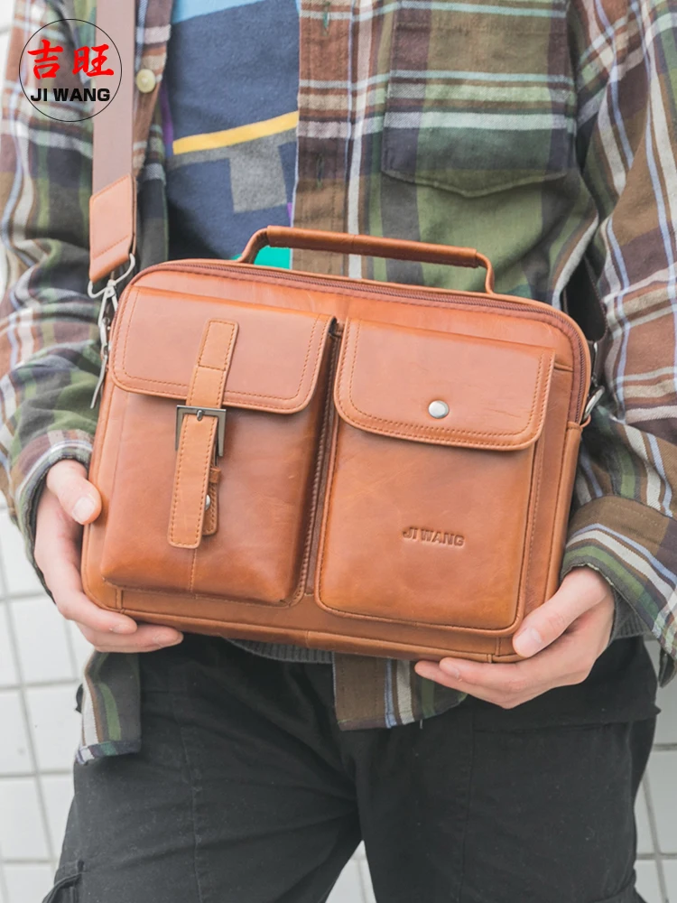 Сумка-мессенджер JI WANG Мужская из натуральной кожи | Багаж и сумки