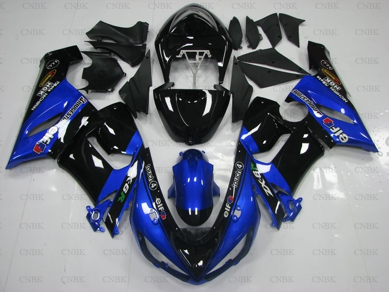 Пластиковые обтекатели для ниндзя ZX 6r 05 ZX6r 636 обтекатель 2005 2006 синий черный|Полные
