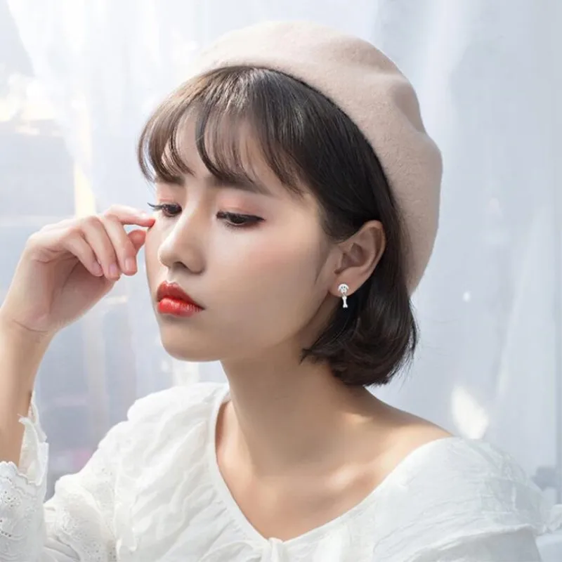 Женские серьги гвоздики из серебра 925 пробы с рисунком щенка|Серьги-гвоздики| |