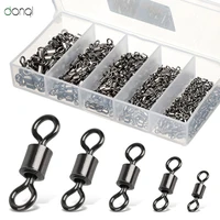 donql 200300400500pcs fish lure fishing connector stainless steel bearing rolling swivel solid ring fishing hook connector