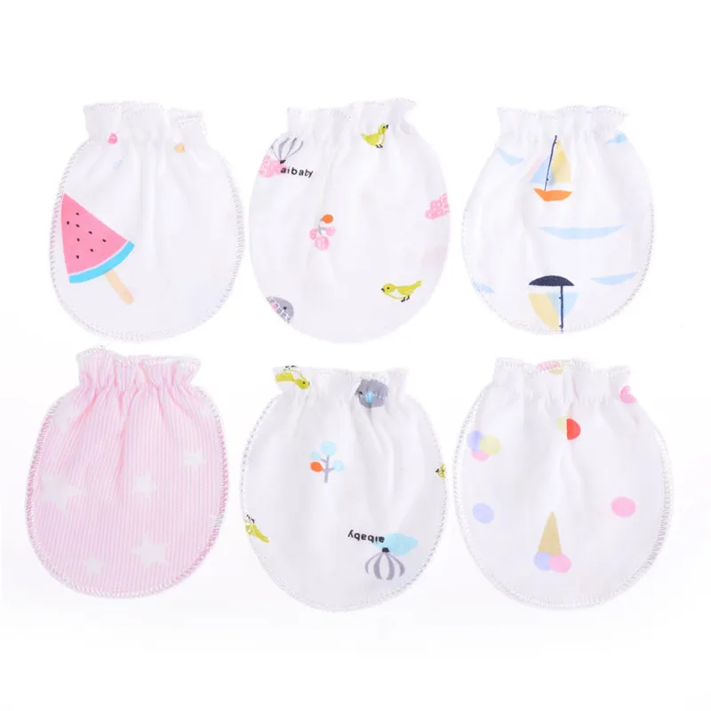 

Симпатичные Хлопковые варежки для новорожденных с защитой от царапин, перчатки, аксессуары для ухода за ребенком, варежки, Хлопковые варежк...