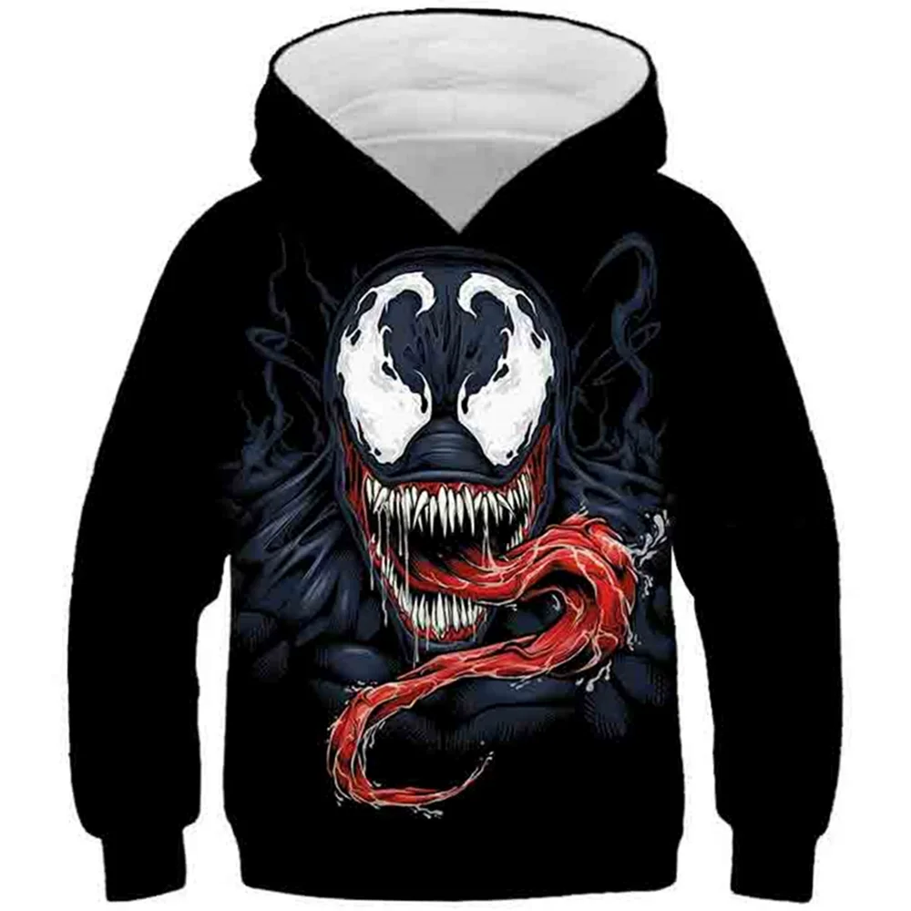 

4-13Y Kids Cool Anime Originality Comic Printed Hooded Sweatshirt Boys Girls We Are Venom Superhero 3D Hoodies Children Pullover