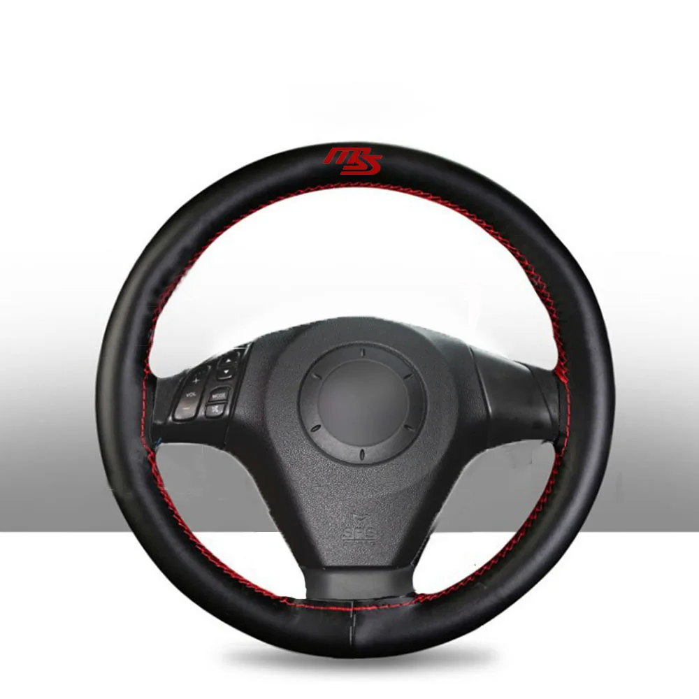 

Hand Sewing Black Genuine Leather Car Steering Wheel Covers for Mazda 3 Axela 2004-2009 Mazda 5 Mazda 6 Atenza Mazda MPV