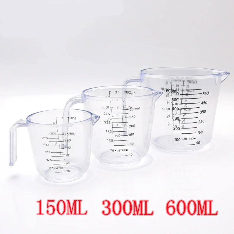 

150/300/600ml High Quality Plastic Measuring Cup Clear Scale Show Transparent Mug Pour Spout 3sizes Measuring Device