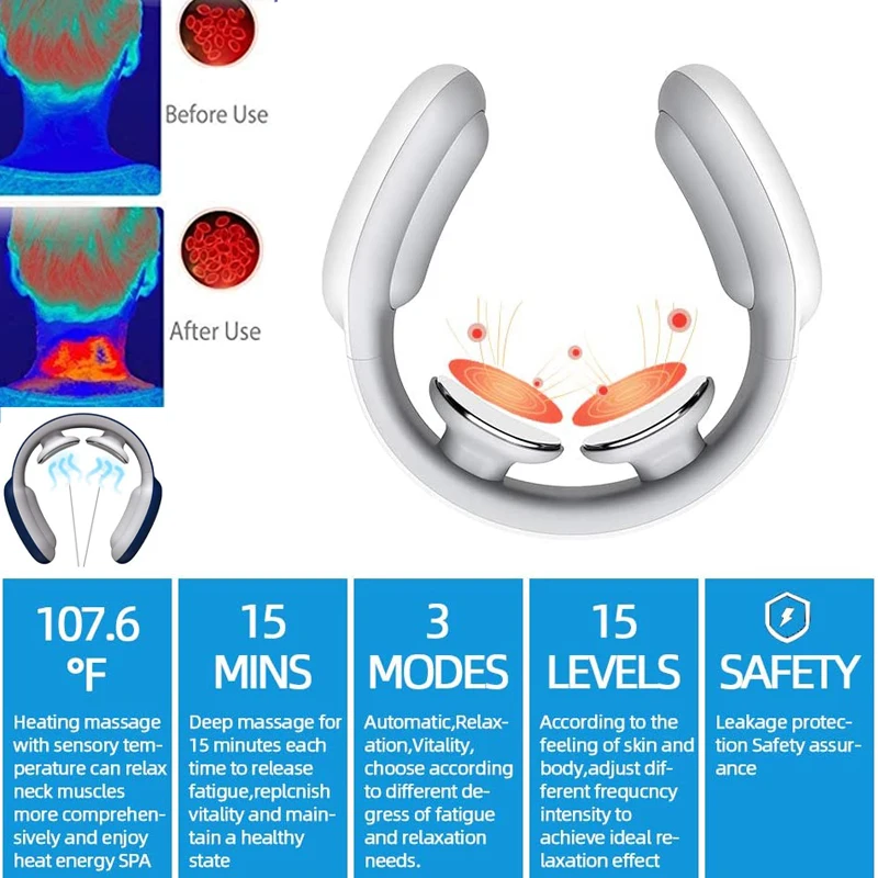 

Neck Massager Electric Neck Massage Pain Relief Tool Health Care Relaxation Cervical Vertebra Physiotherapy