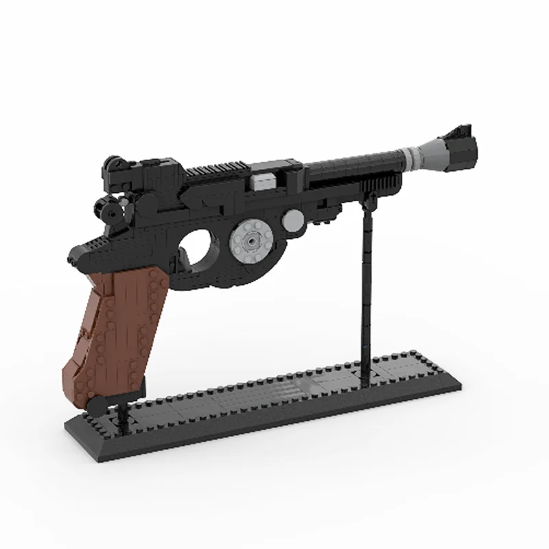 

Buildmoc Military Gun Weapon Star Movie Figures Manda Din Djarin's Blaster Pistol 1:1 Scale Replica Model Building Blocks Toys