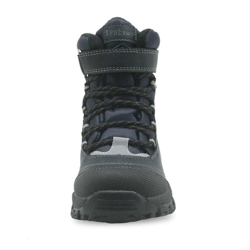 Детская обувь Apakowa теплые зимние ботинки для мальчиков уличная ветрозащитные