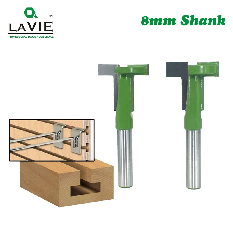 

LAVIE 8mm Shank T-Slot Router Bit Milling Straight Edge Slotting Milling Cutter Cutting Handle for Wood Woodwork MC02090