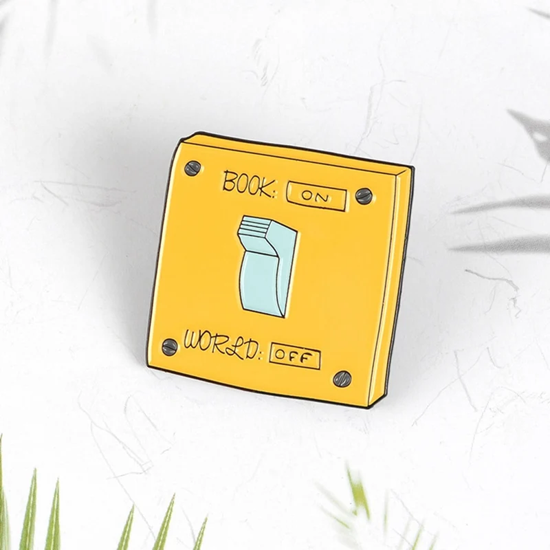 Мощность переключатель эмали штырь для Чтения мир Броши рюкзак одежда отворот на