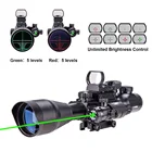 Охотничий прицел 4-12x50, оптический прицел с подсветкой, голографический прицел с 4 Сетками Красной и зеленой точки, лазерный прицел красного и зеленого цветов