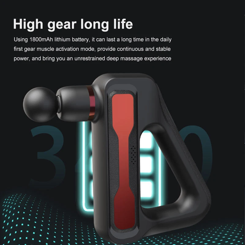 

Triangular Percussion Fascia Massage Gun Deep Tissue Muscle Relaxing Massager 32 Gears Relieves Muscle Pain Lcd Display