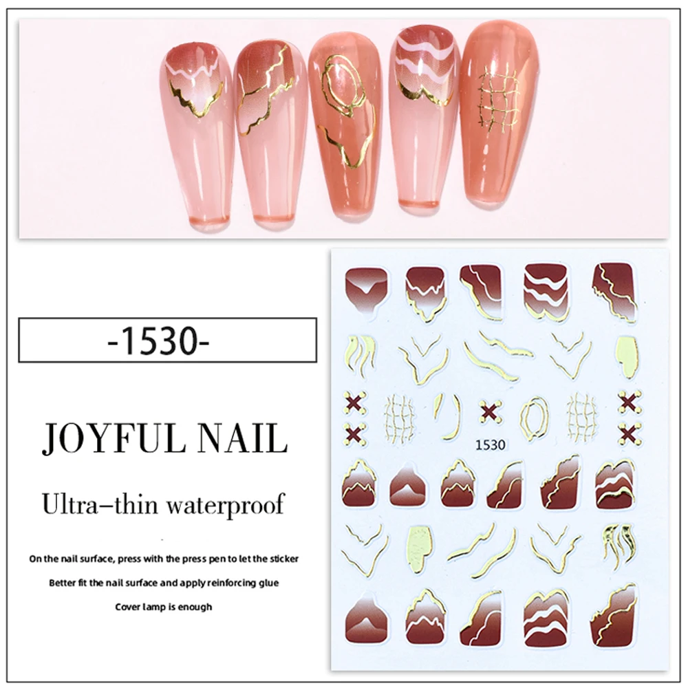 

10PCS New Valentine's Day Series Nail Art Sticker DIY Phnom Penh Love Check Sticker Nail Slider