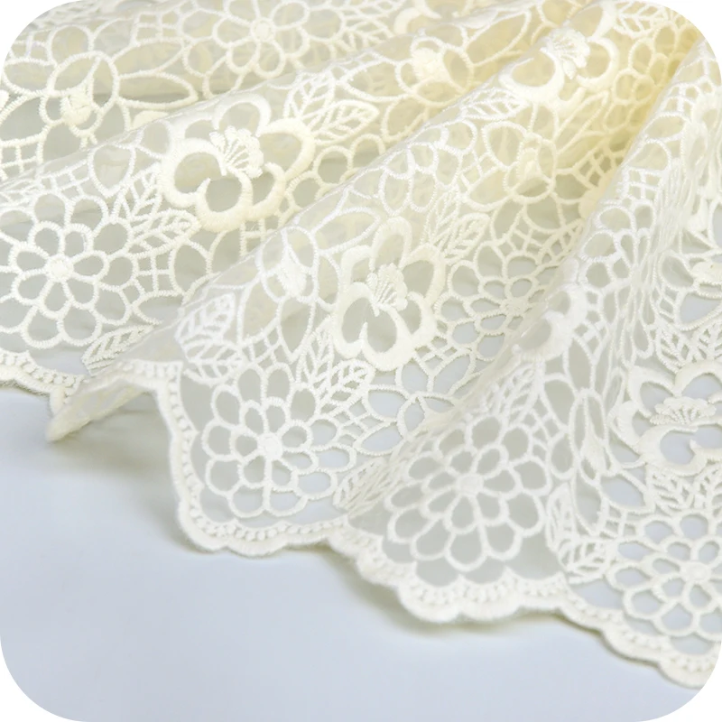 27 см ажурное вязаное хлопковое кружевное платье с цветочной вышивкой отделка DIY