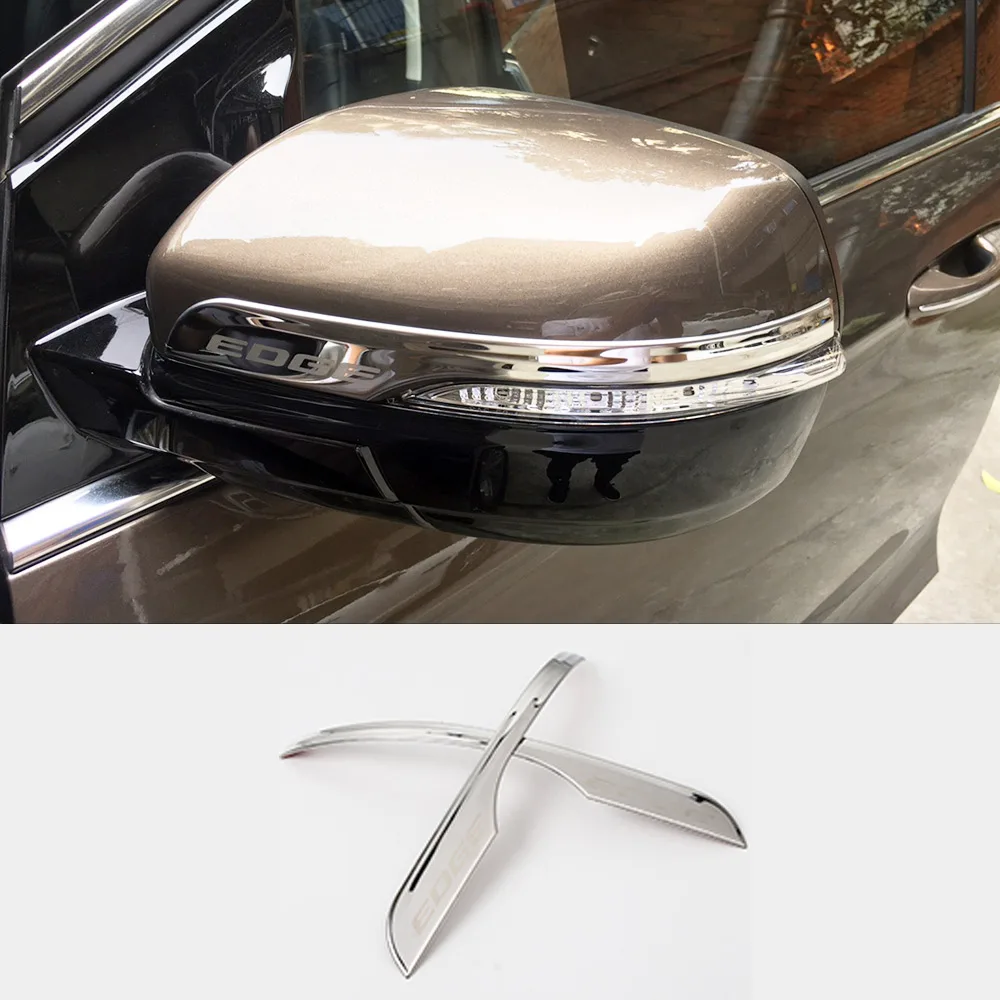 Крышка зеркала заднего вида из нержавеющей стали для Ford Edge 2018 2019