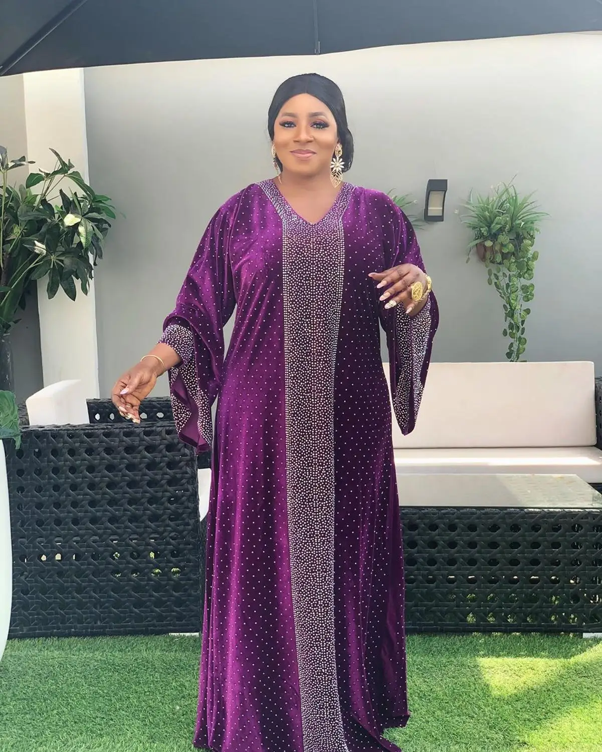 

Velvet African Design Beading Dashiki Dress Hijab Abaya Bandage Maxi Bazin Vintage Long Sleeve Robe Gowns Africa Sexy Lady Party