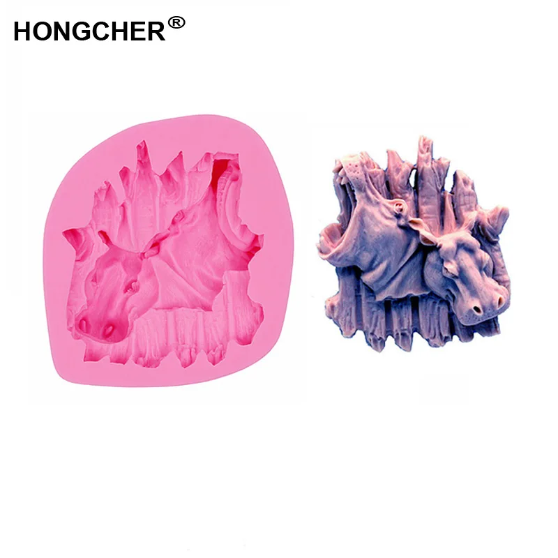 

Новая силиконовая форма в виде бегемота, форма для шоколадных конфет, Гибкая силиконовая форма для торта, глина, животное, приготовление пищи, шоколад, форма для печенья