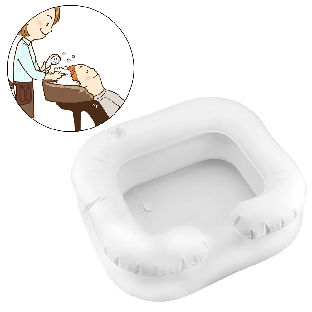 

Inflatable Hair Washing Basin With Drain Tube For Elderly Disabled Suitable for Lying Bed Rest Nursing Aid Sink Shampoo Tray