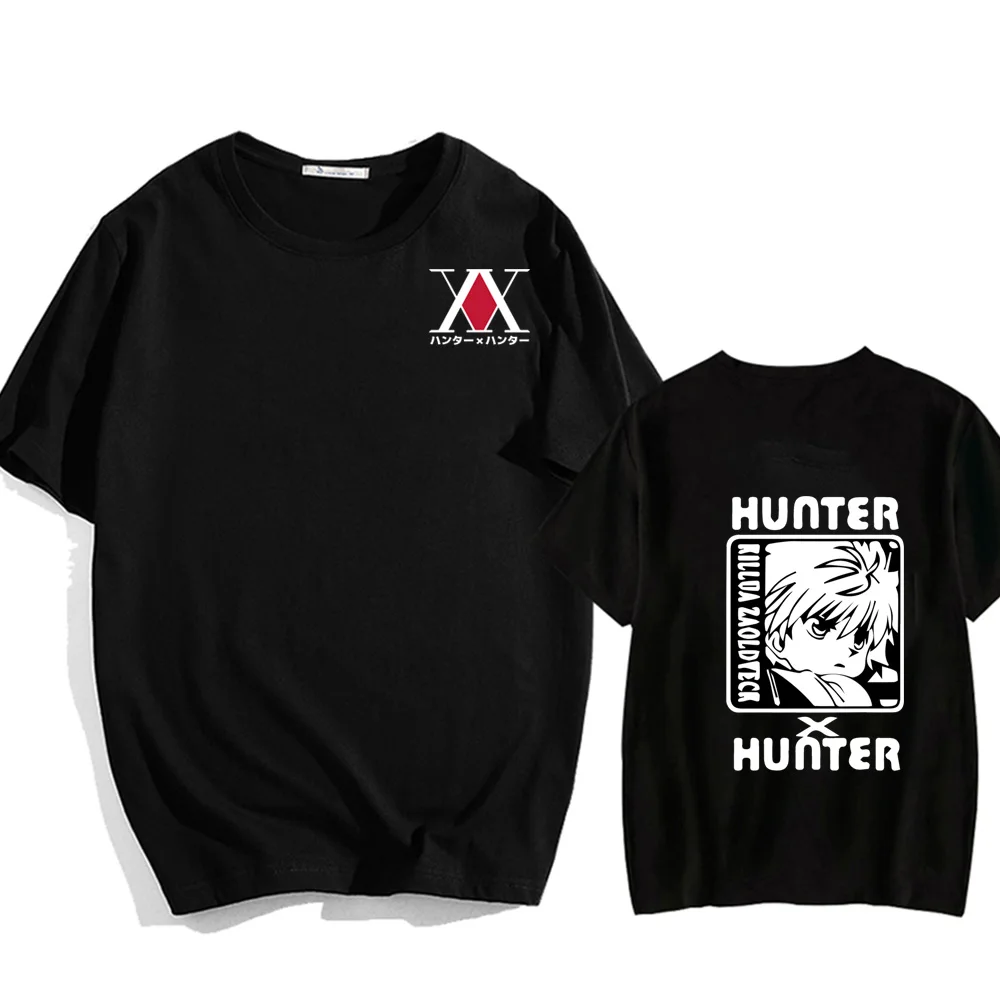 

Японская популярная Милая футболка Killua Zoldyck с маленьким графическим принтом, летняя спортивная одежда Hunter X Hunter с коротким рукавом