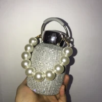 pearl handle diamond thermo bling rhinestone stainless steel tumbler bulk water bottle silver gold kawaii water bottle flask