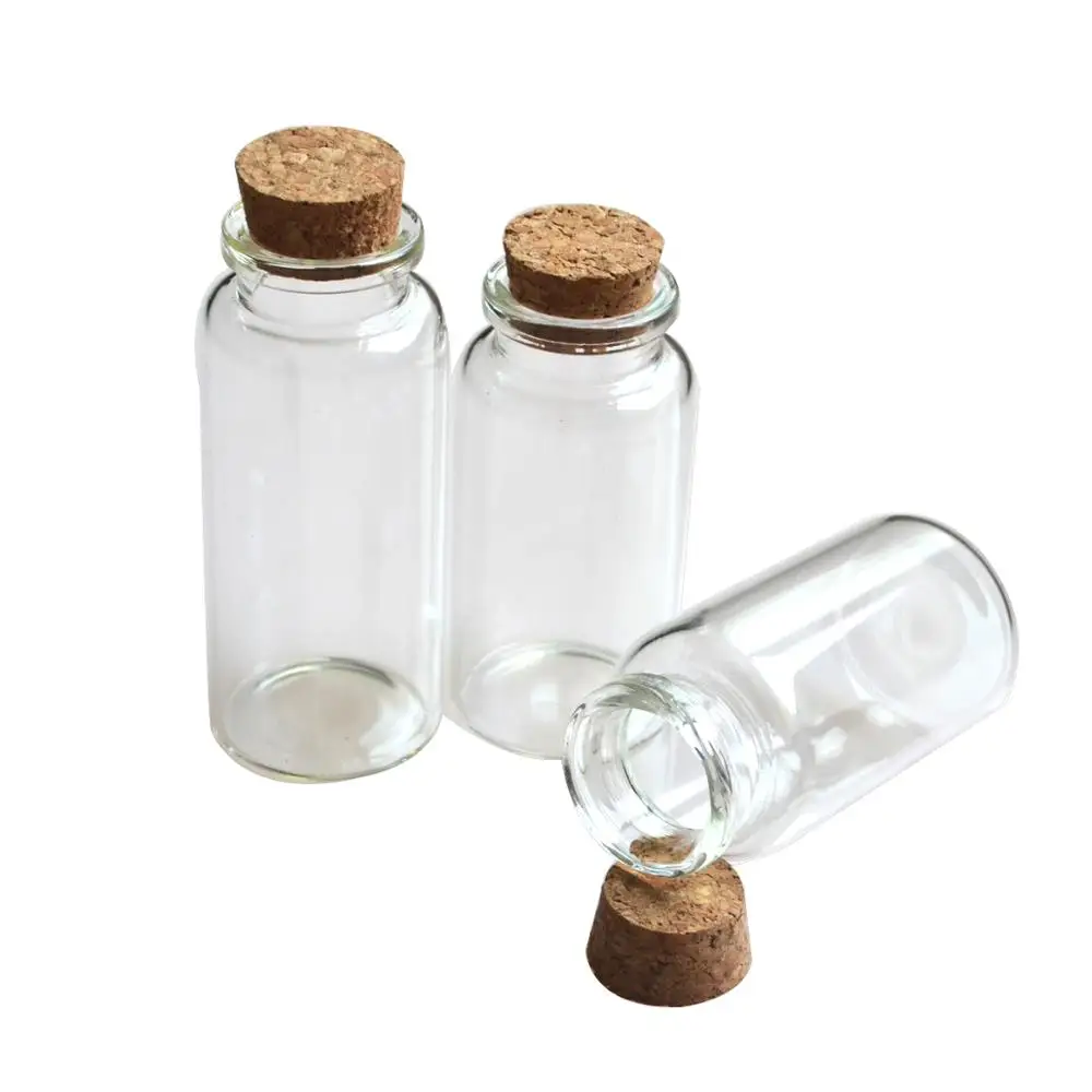 Оптовая продажа 100 шт./лот стеклянные бутылки с пробковой пробкой маленькие